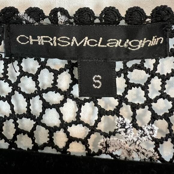 Chris McLaughlin Y2K Top Womens Floral White Crochet Boho Cottagecore Sheer - Picture 14 of 16